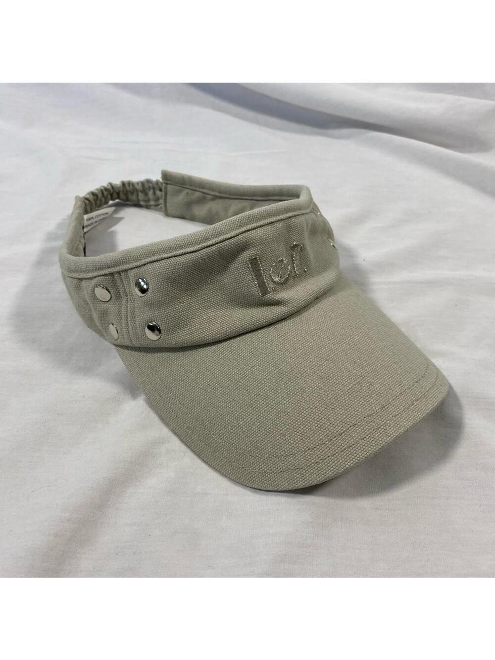 L.e.i. beige visor hat studded one size y2k preppy summer